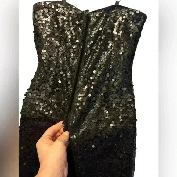 H&M Black Sequin Mini Dress, Size 8‎ - Picture 2 of 6